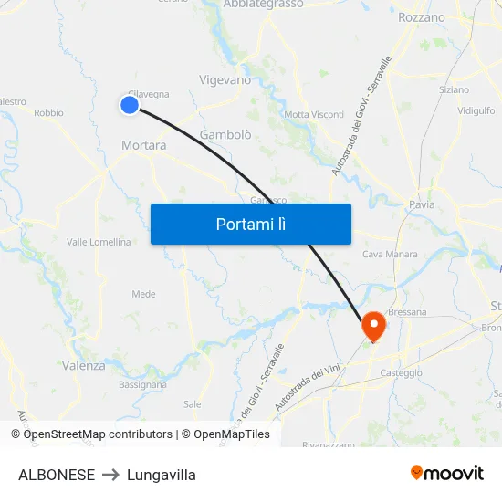 ALBONESE to Lungavilla map