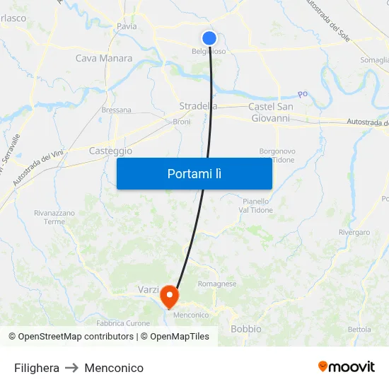 Filighera to Menconico map