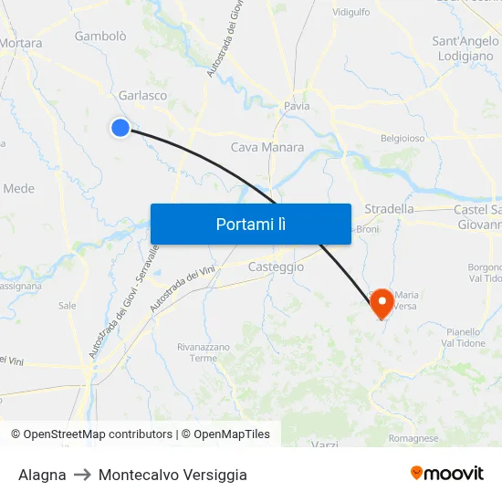 Alagna to Montecalvo Versiggia map