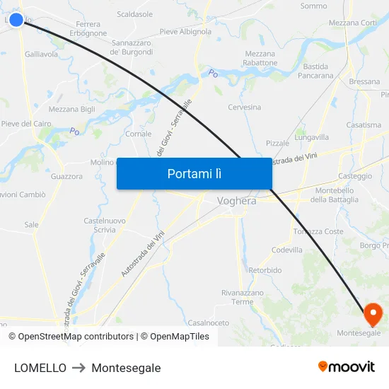 LOMELLO to Montesegale map