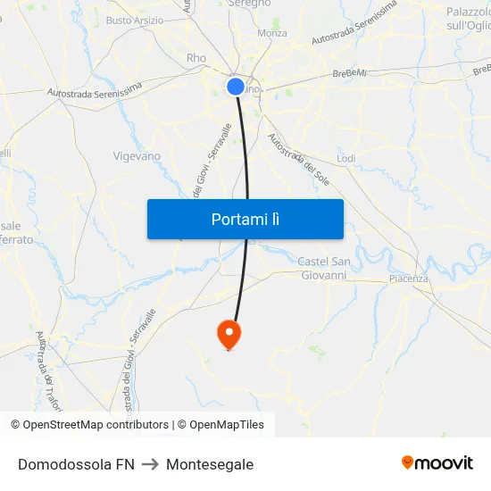Domodossola FN to Montesegale map