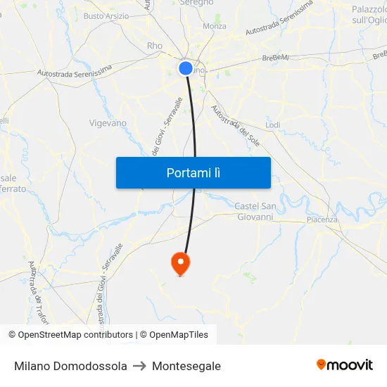 Milano Domodossola to Montesegale map