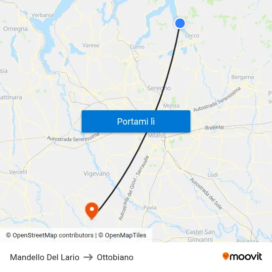 Mandello Del Lario to Ottobiano map