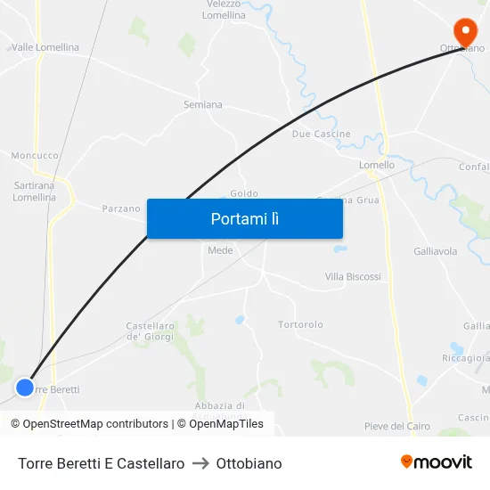 Torre Beretti E Castellaro to Ottobiano map