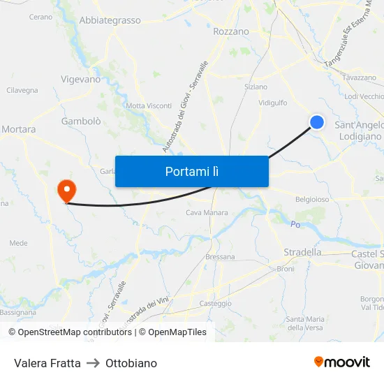 Valera Fratta to Ottobiano map