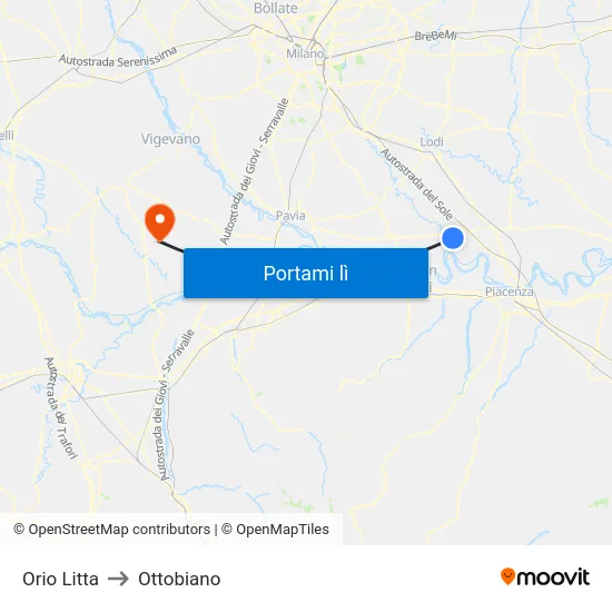 Orio Litta to Ottobiano map