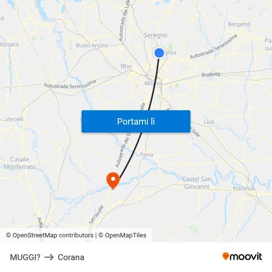 MUGGI? to Corana map