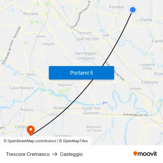 Trescore Cremasco to Casteggio map