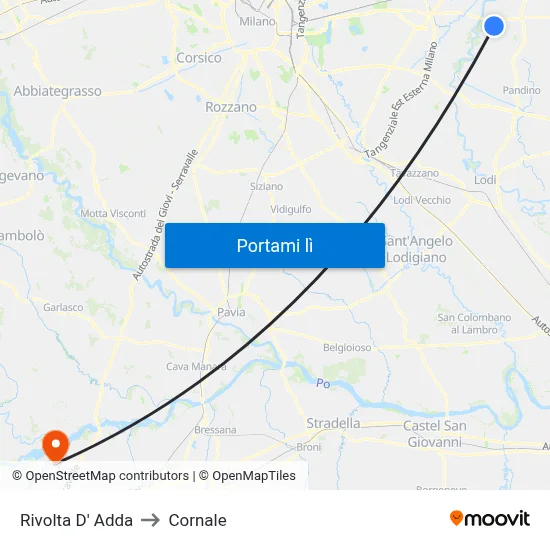 Rivolta D' Adda to Cornale map