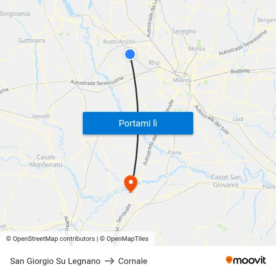 San Giorgio Su Legnano to Cornale map