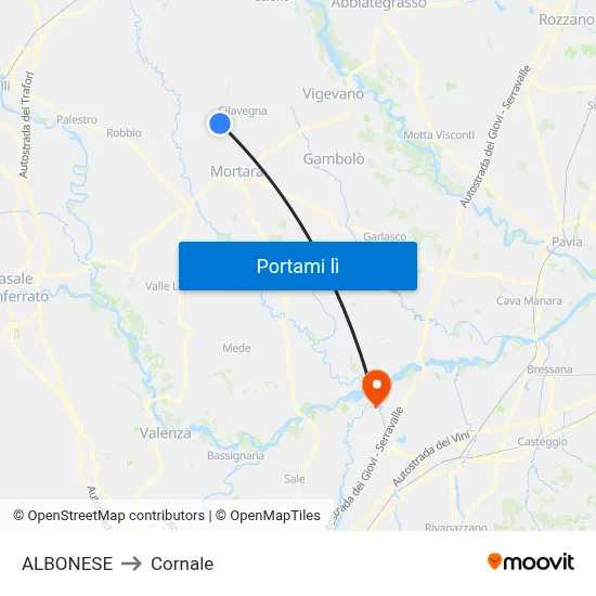 ALBONESE to Cornale map