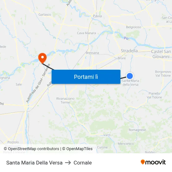Santa Maria Della Versa to Cornale map
