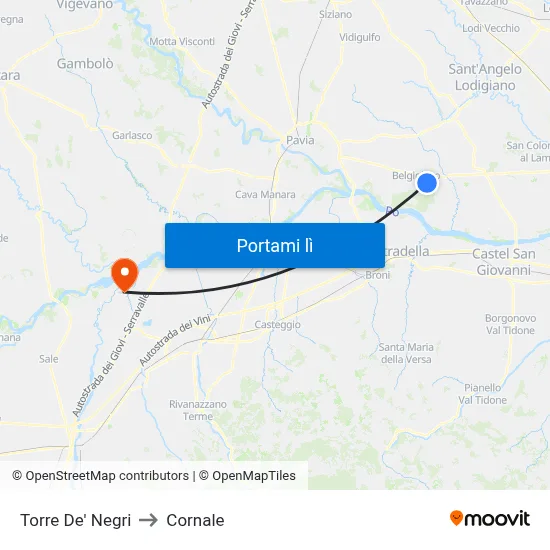 Torre De' Negri to Cornale map