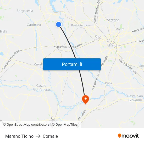 Marano Ticino to Cornale map