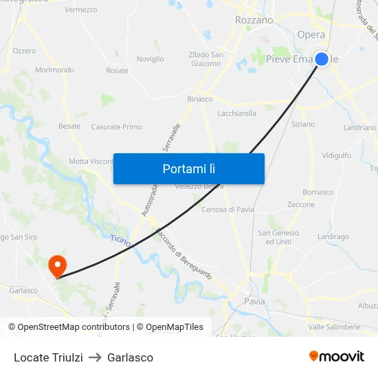 Locate Triulzi to Garlasco map