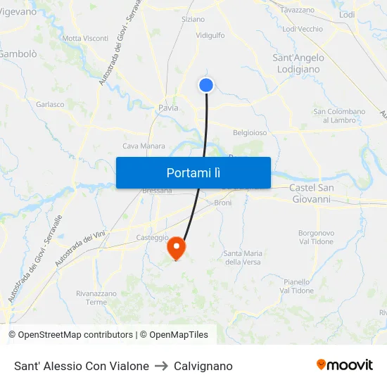 Sant' Alessio Con Vialone to Calvignano map
