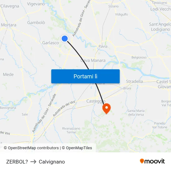 ZERBOL? to Calvignano map