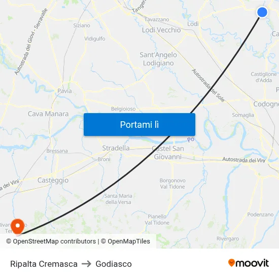 Ripalta Cremasca to Godiasco map
