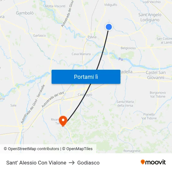 Sant' Alessio Con Vialone to Godiasco map