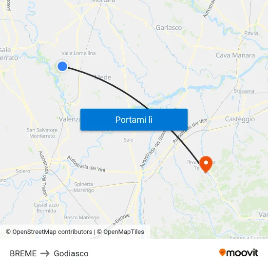 BREME to Godiasco map