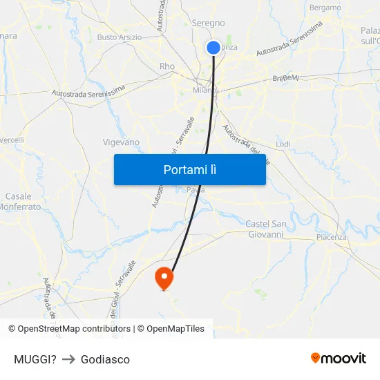 MUGGI? to Godiasco map