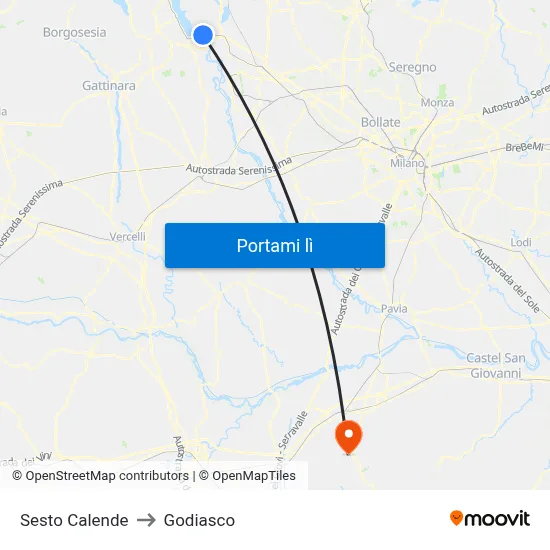 Sesto Calende to Godiasco map