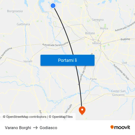 Varano Borghi to Godiasco map