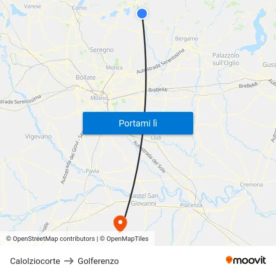Calolziocorte to Golferenzo map