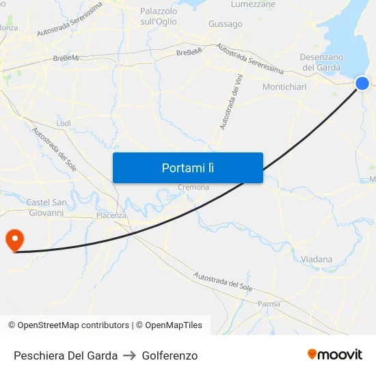 Peschiera Del Garda to Golferenzo map