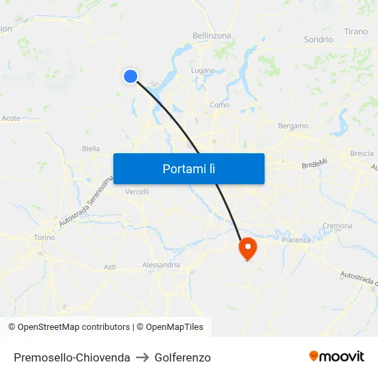 Premosello-Chiovenda to Golferenzo map