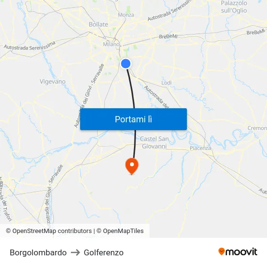 Borgolombardo to Golferenzo map