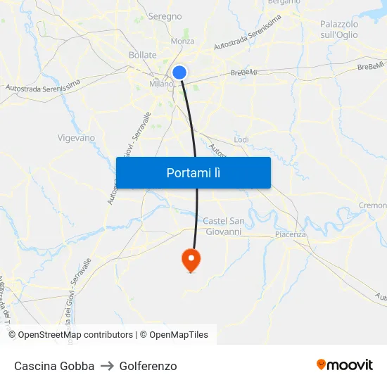 Cascina Gobba to Golferenzo map