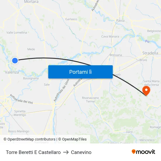 Torre Beretti E Castellaro to Canevino map