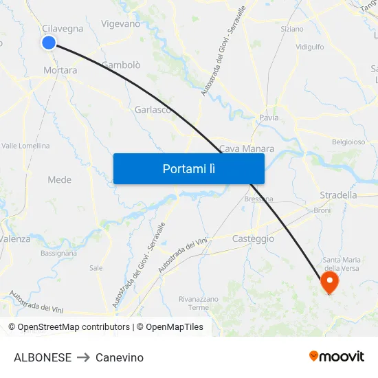 ALBONESE to Canevino map