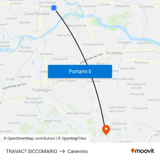 TRAVAC? SICCOMARIO to Canevino map
