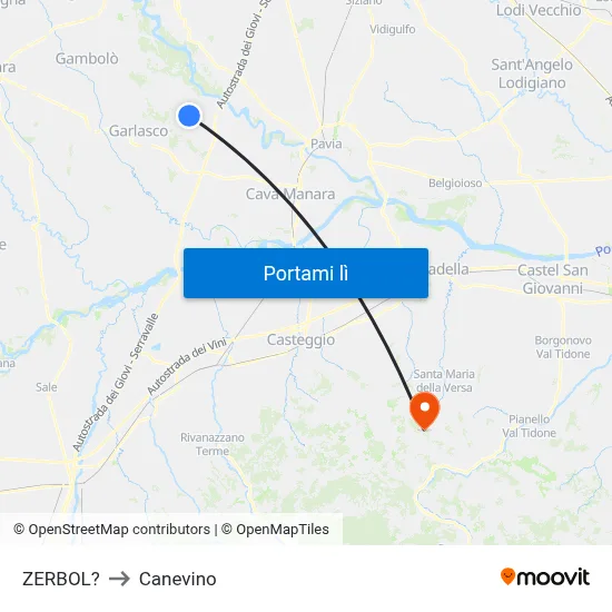 ZERBOL? to Canevino map