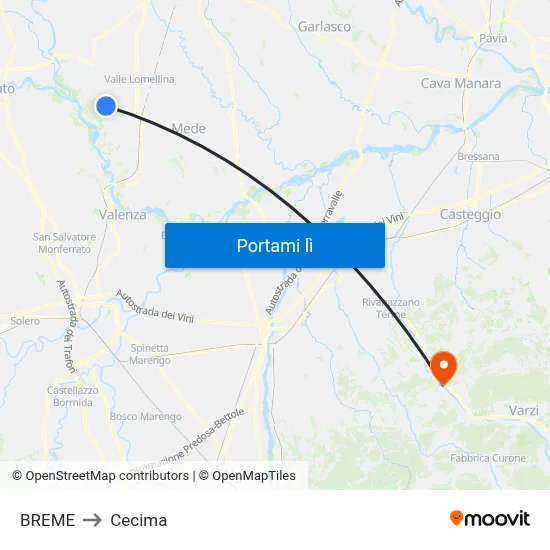 BREME to Cecima map