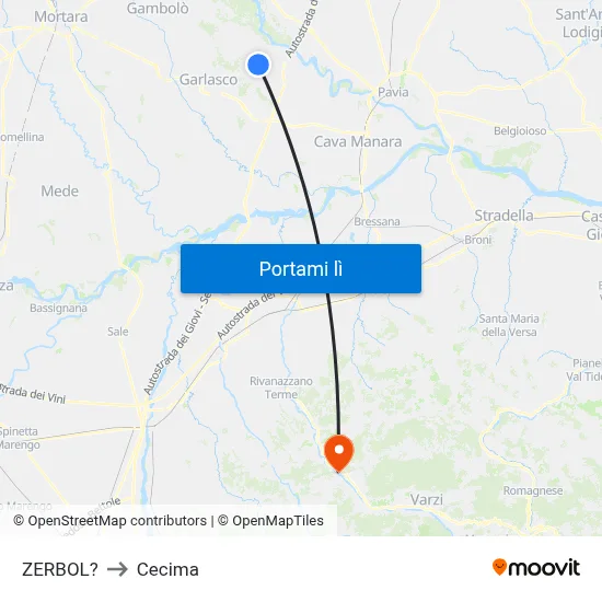 ZERBOL? to Cecima map
