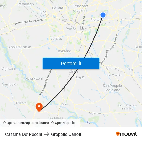 Cassina De' Pecchi to Gropello Cairoli map