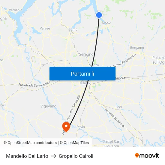 Mandello Del Lario to Gropello Cairoli map