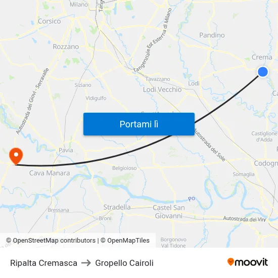 Ripalta Cremasca to Gropello Cairoli map