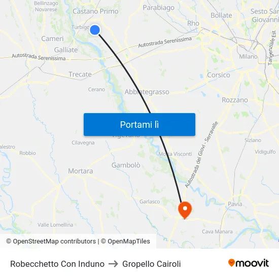 Robecchetto Con Induno to Gropello Cairoli map