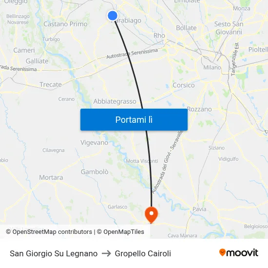 San Giorgio Su Legnano to Gropello Cairoli map