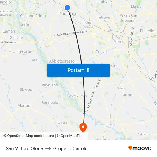 San Vittore Olona to Gropello Cairoli map