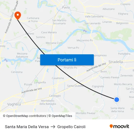 Santa Maria Della Versa to Gropello Cairoli map