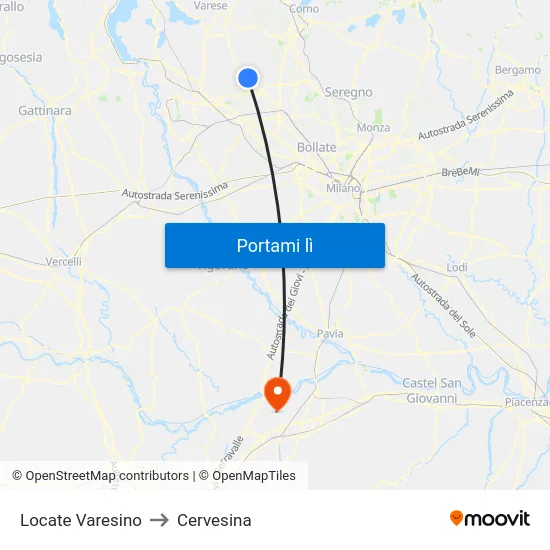 Locate Varesino to Cervesina map