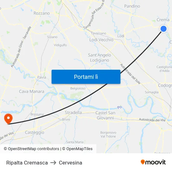Ripalta Cremasca to Cervesina map