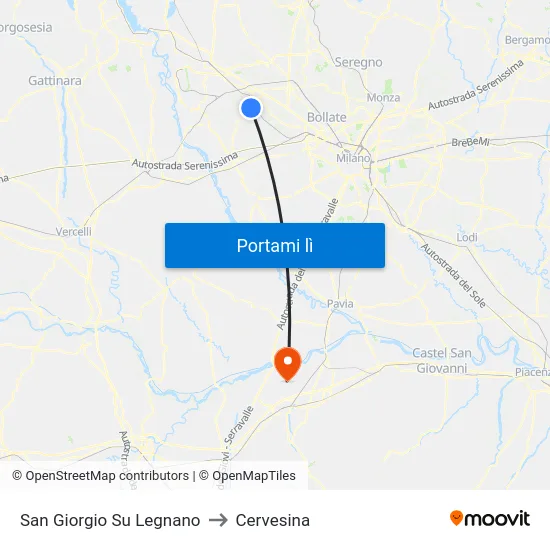 San Giorgio Su Legnano to Cervesina map