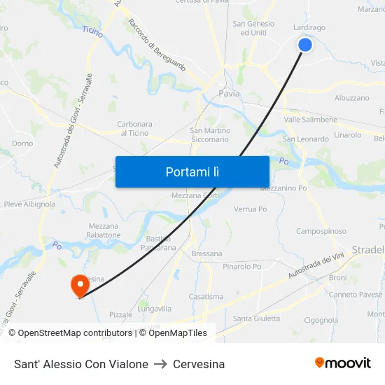 Sant' Alessio Con Vialone to Cervesina map