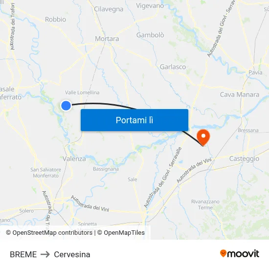 BREME to Cervesina map